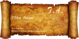 Tőke Ádám névjegykártya